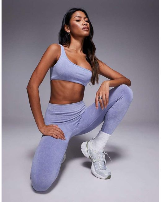 BO+TEE Blue Bo+tee Seamless Rib leggings Co-ord