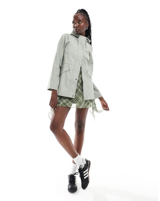 Brave Soul White Rubberised Rain Coat