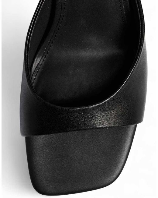 NA-KD Black Leather Mules