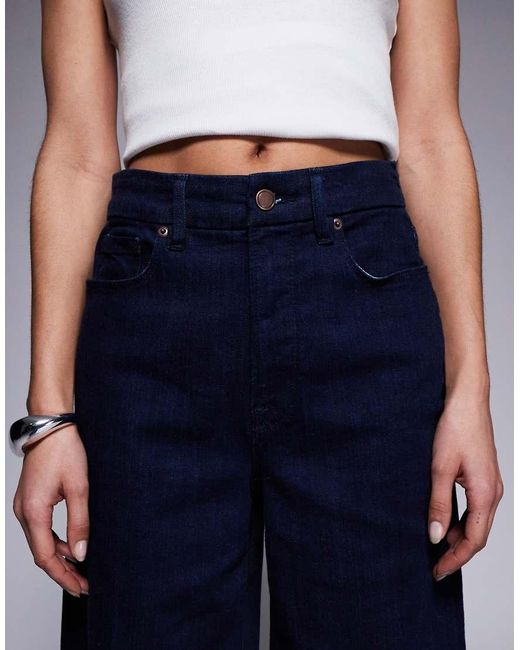 GOOD AMERICAN Blue Good Waist High Rise Wide Leg Palazzo Jeans