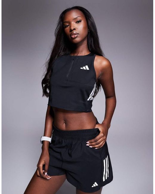 Adidas Originals Blue Adidas Running Adizero Crop Top
