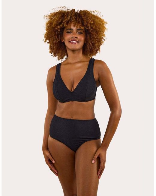 Peek & Beau Brown Mila Fuller Bust Scrunch Hidden Underwire Bikini Top