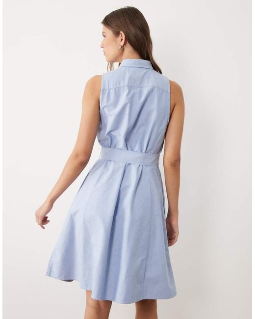 Polo Ralph Lauren Blue Woven Sleeveless Shirt Day Dress
