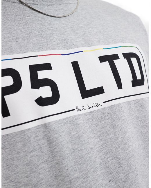 PS by Paul Smith Gray T-shirt With Number Plate Print for men