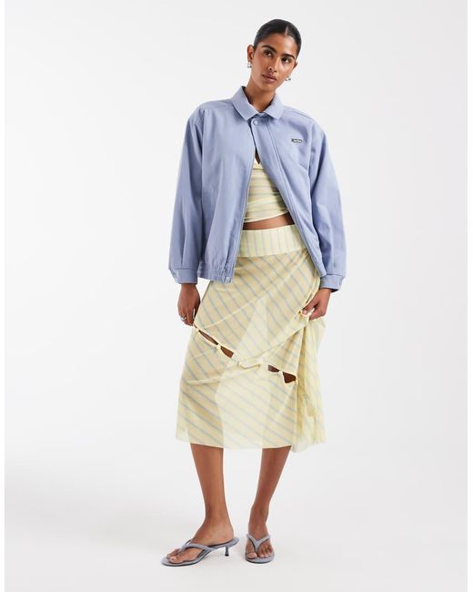 House Of Sunny Blue Babycheck Relaxed Harrington Jacket