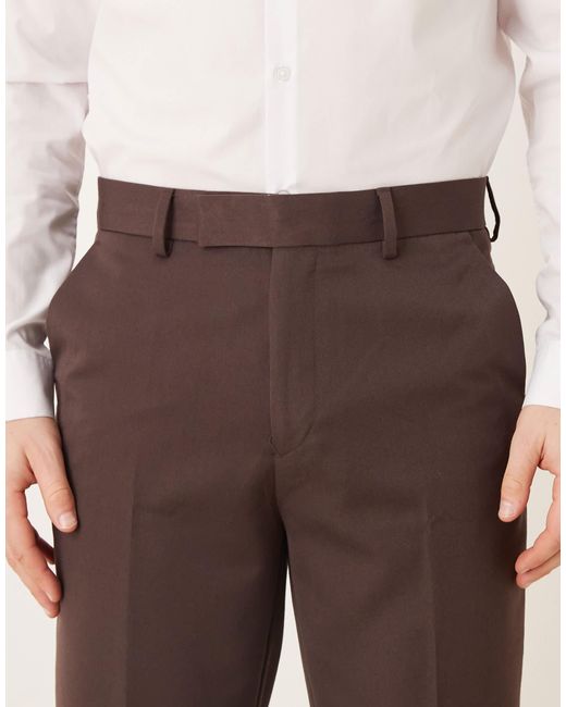 Pantalon fuselé habillé - marron ASOS pour homme en coloris Brown