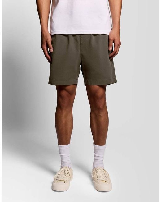 Lyle & Scott White Shorts Washed Cotton Short for men