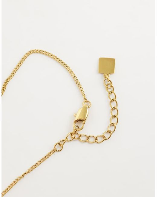 ASOS Metallic Waterproof Stainless Steel Necklace With Disc Charm