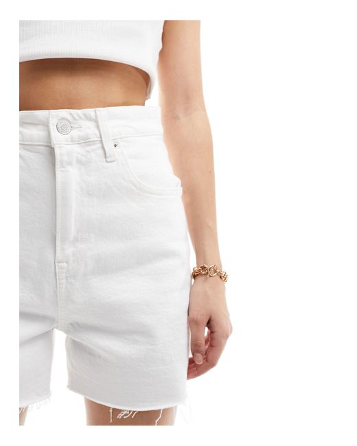 Short mom en jean taille ultra haute - délavé Tommy Hilfiger en coloris White