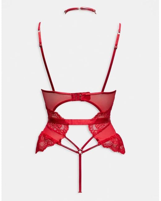 Ann Summers Red Adore Amour Crotchless Body