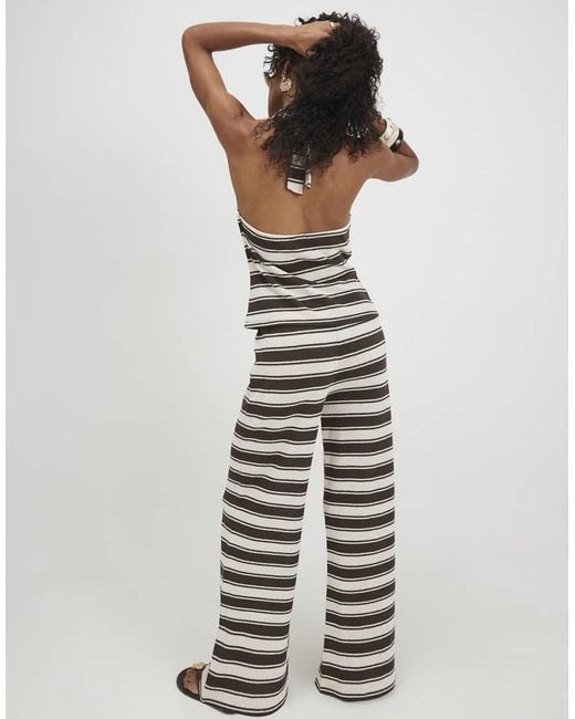 River Island White Stripe Wide Leg Trousers