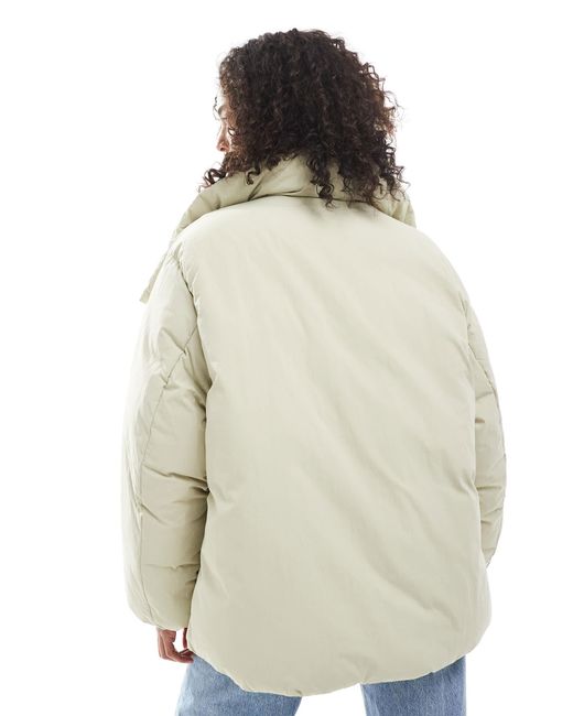 ASOS White Funnel Neck Clean Puffer Jacket