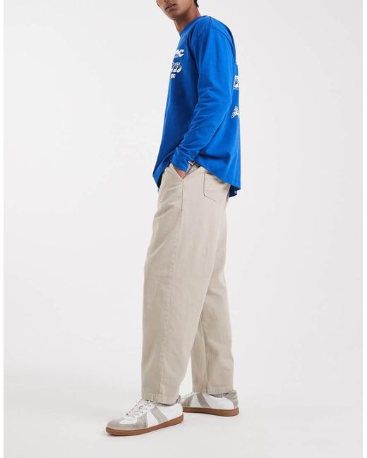 ASOS Blue Relaxed Tapered Trousers for men