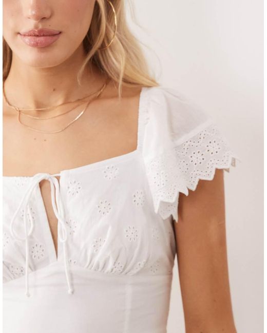 Iisla & Bird White Broderie Mini Beach Dress