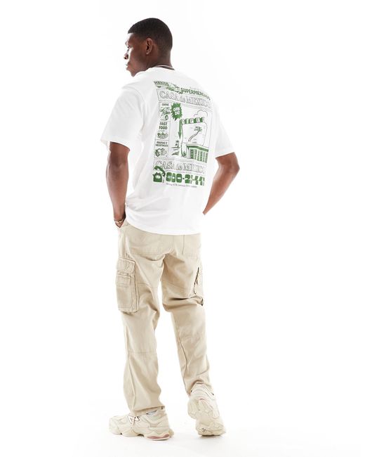 Only & Sons White Oversized Fit T-Shirt With Mexico Back Print for men