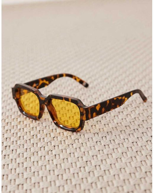 ASOS Brown Chunky Square Sunglasses