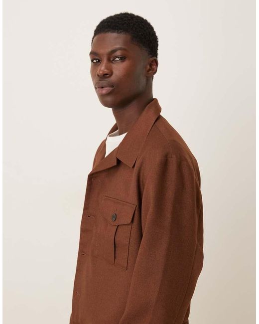 ASOS Brown Dressy Shacket for men