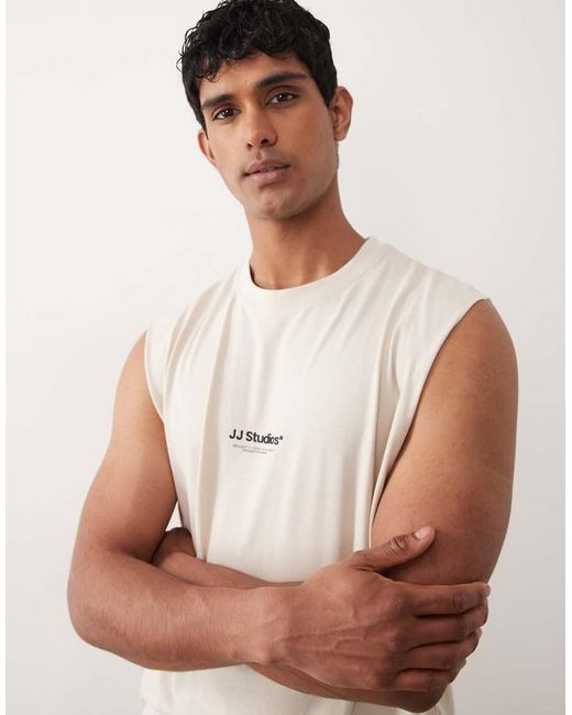 Jack & Jones Brown Vest With Front Logo for men