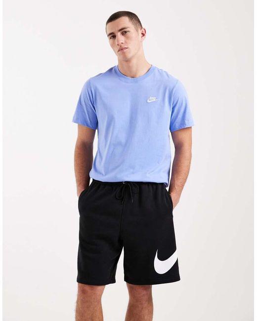 Nike Blue Club Fleece Shorts With Large Logo for men