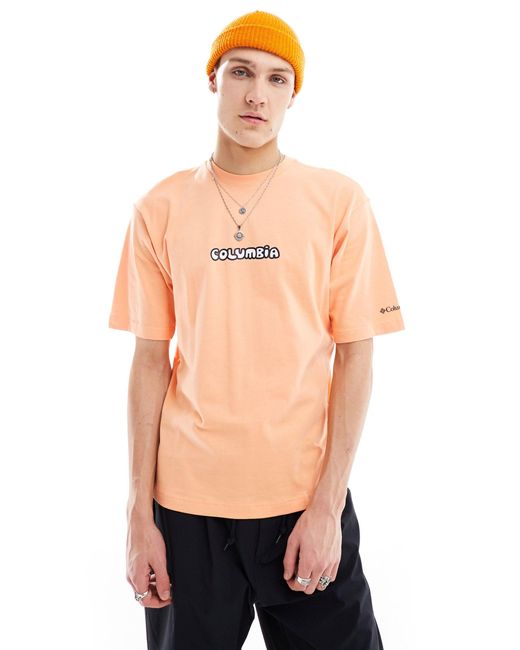 Columbia Orange Hike Happiness Ii Back Print T-shirt for men