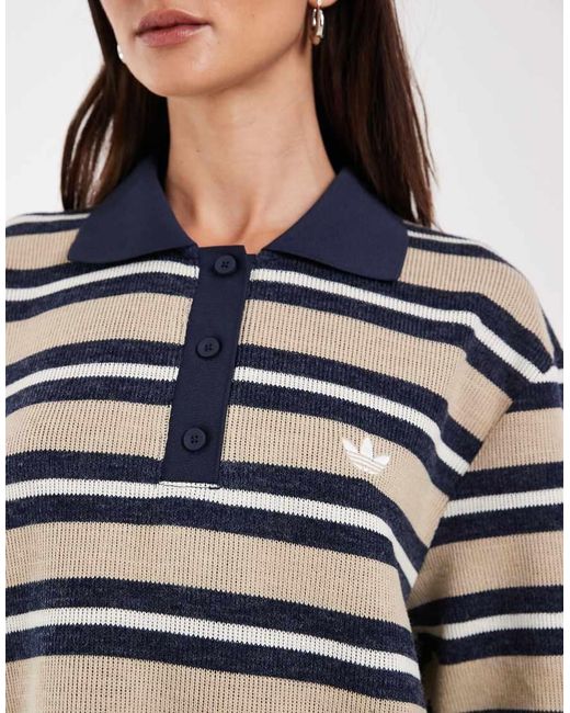 Adidas Originals Blue Rugby Polo Top