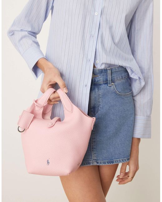 Polo Ralph Lauren Play Pebble 100 Leather Small Tote