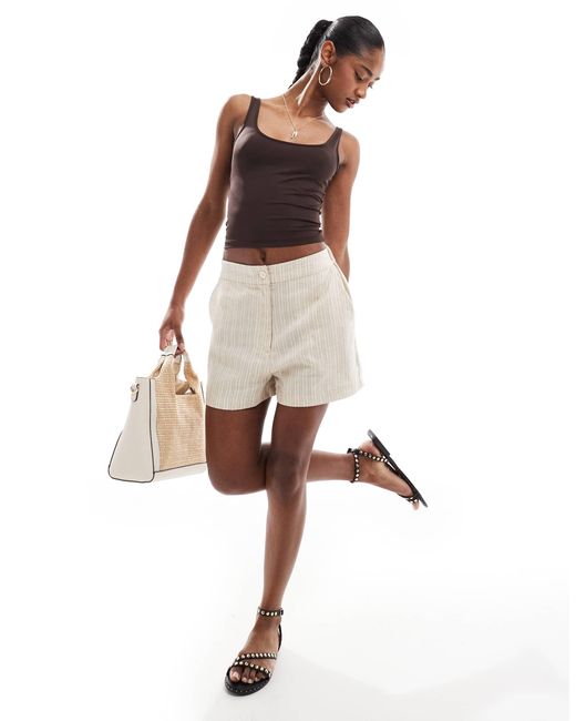 Stradivarius Brown – str – figurformendes trägertop