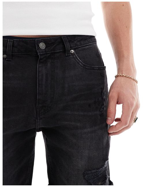 Pull&Bear – jeansshorts in Black für Herren
