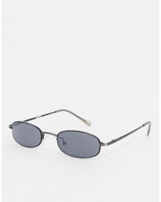 ASOS Metallic 90s Mini Rectangle Sunglasses for men
