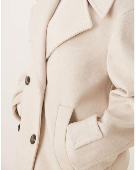 Mango Natural Wool Mix Short Double Breasted Jacket