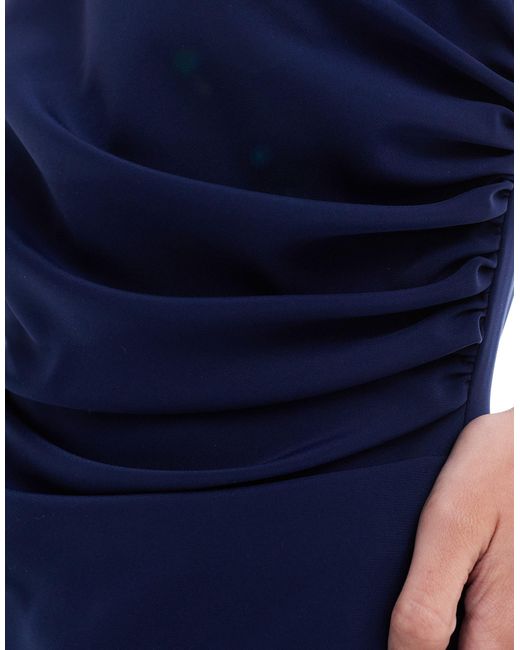 Robe courte avec encolure asymétrique - marine ASOS en coloris Blue