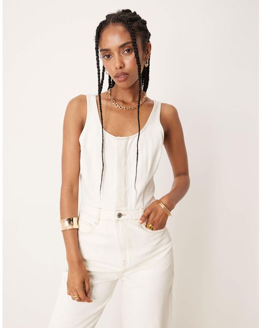 ASOS Natural – denim-jumpsuit