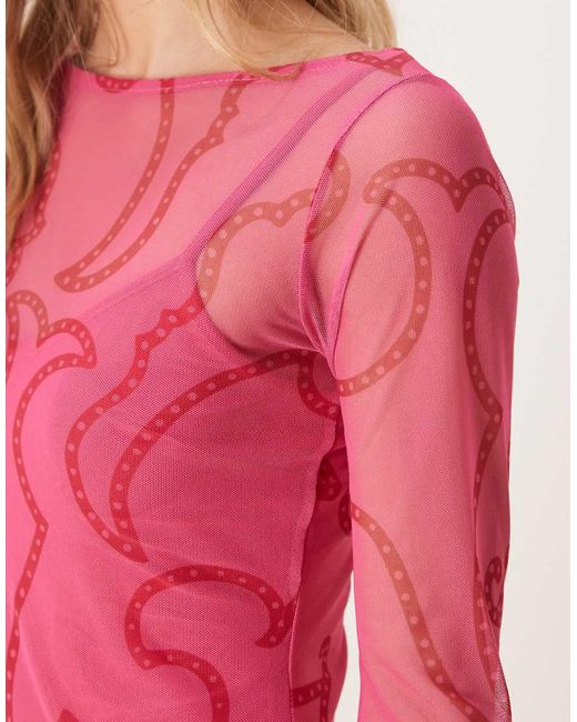 Never Fully Dressed Pink Petite Mesh Mini Dress