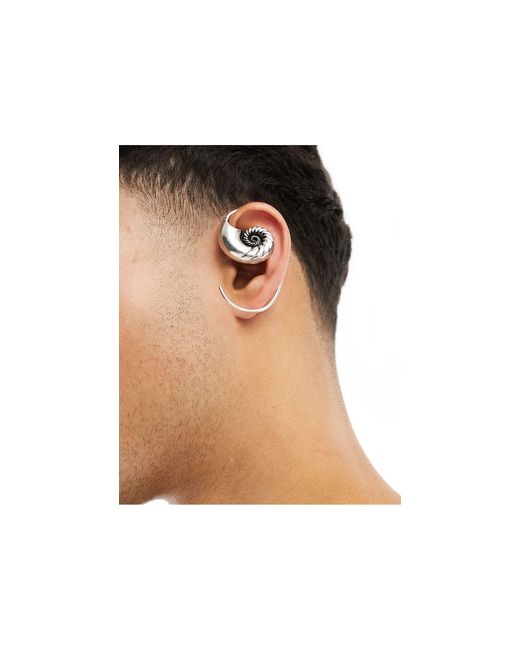 ASOS Black Shell Design Ear Cuff for men