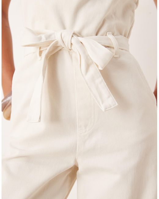 Mango Natural – trägerloser baumwoll-jumpsuit