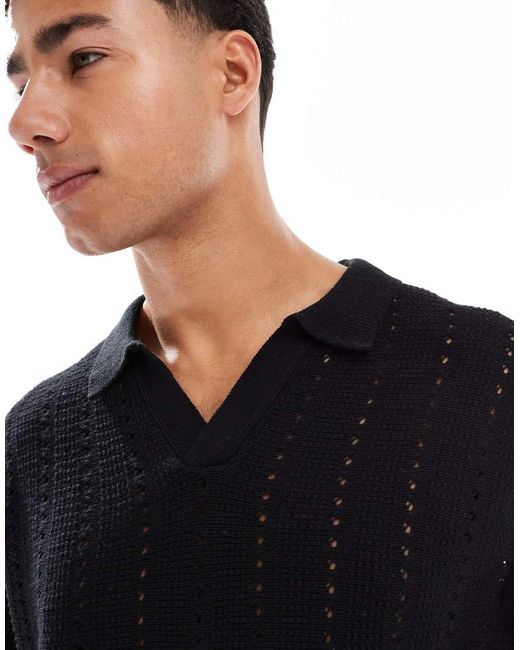 Jack & Jones Blue Split Neck Polo for men