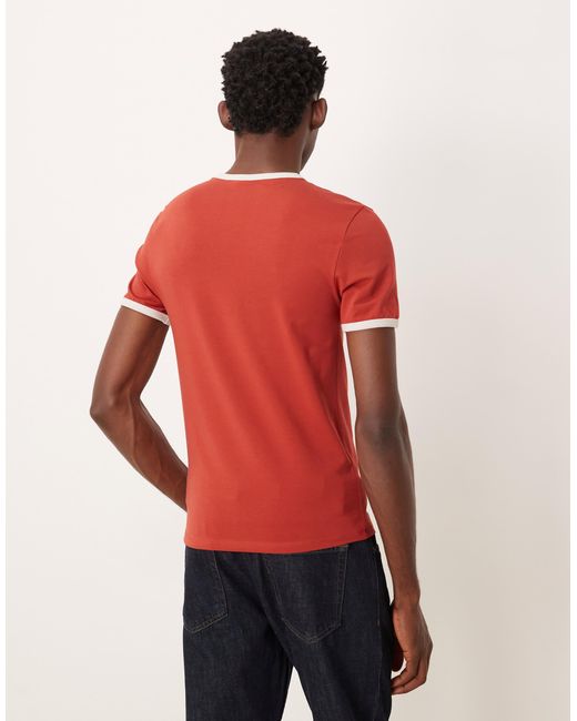 ASOS Red Muscle T-shirt With Chained Graphic for men