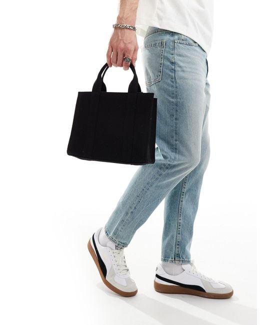 ASOS White Small Structured Canvas Tote for men