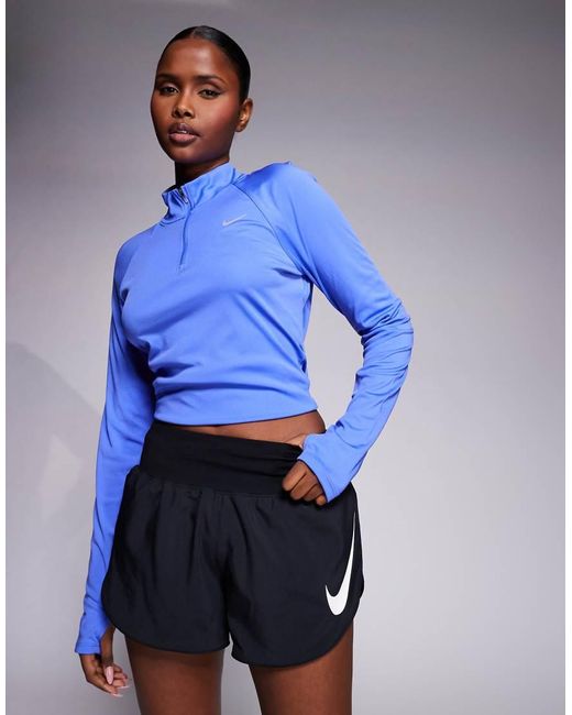 Nike Blue Nike Tempo Running Shorts With Swoosh Detail