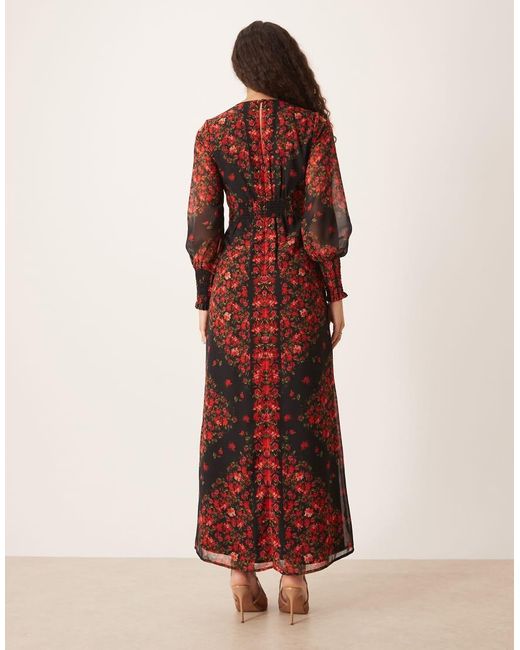 Hope & Ivy Multicolor V-Neck Button Front Maxi Dress