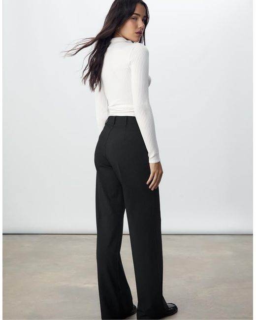 Stradivarius White Wide-leg Trousers