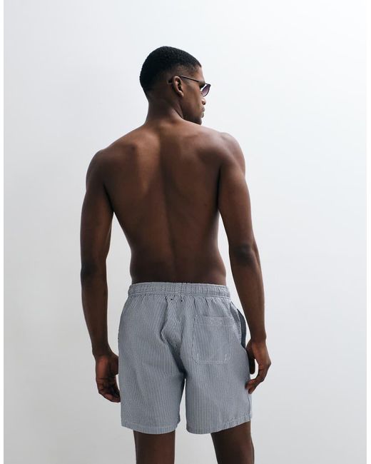 Gant Brown Striped Seersucker Swim Shorts for men
