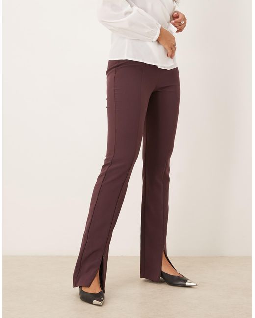 ASOS Brown Tailored Skinny Pants With Zip Front Detail