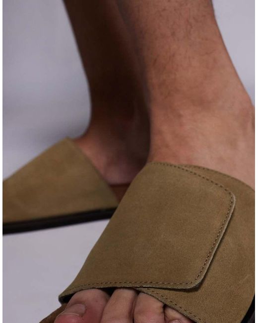 ASOS Slipper Sandalen Van Suède in het Brown voor heren