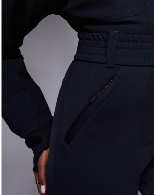 ASOS 4505 Ski & Snow Blue Asos 4505 Ski Funnel Neck Kick Flare Belted Ski Suit