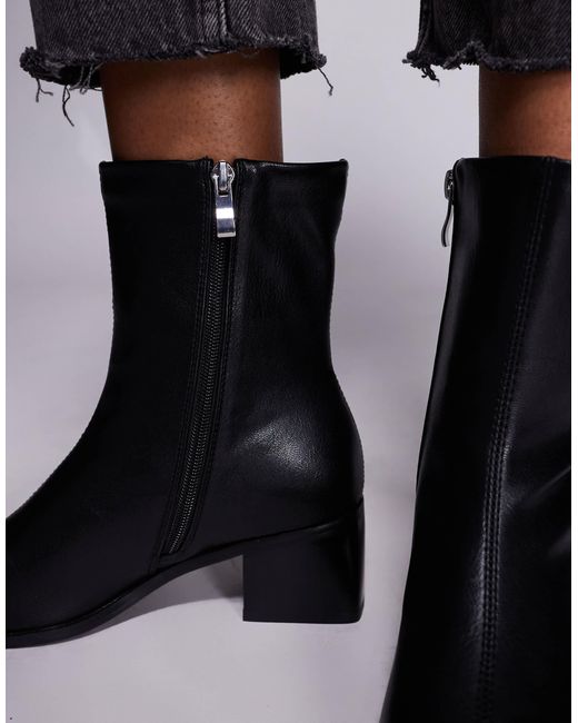 SIMMI Black Simmi London Nimer Block Heeled Mid Ankle Boots