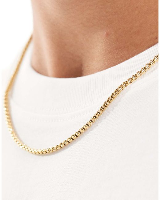 ASOS White Waterproof Stainless Steel Box Chain Necklace for men