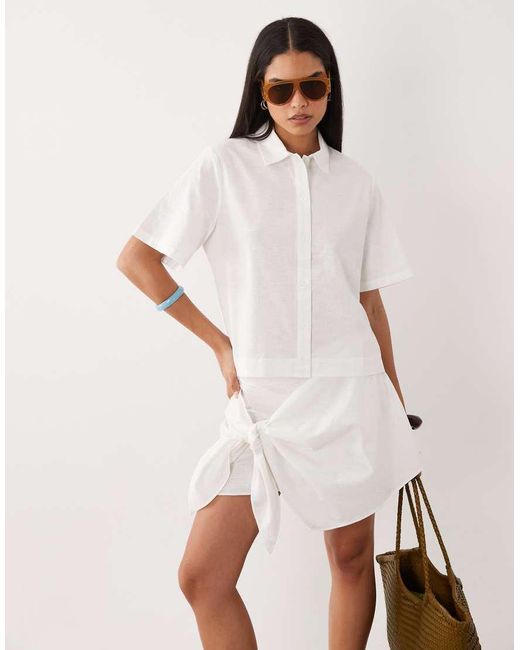 Noughts & Kisses Natural Linen Shirt Co-ord