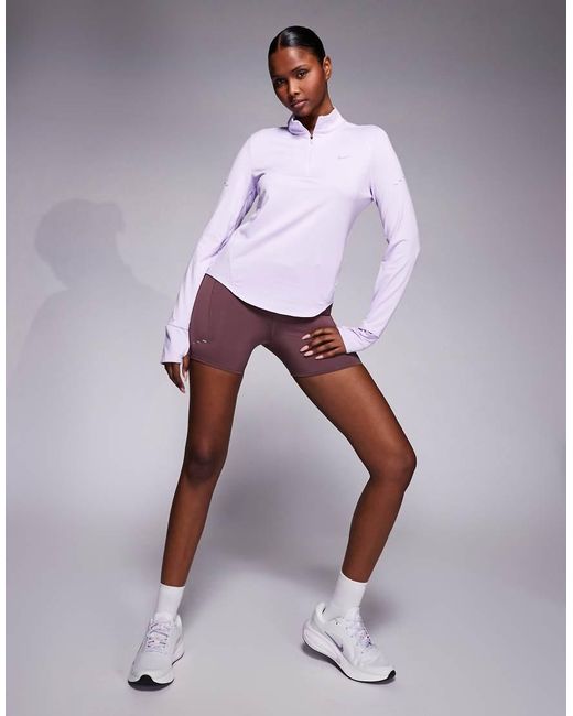Nike Purple Swift Dri-fit Half Zip Long Sleeve Top