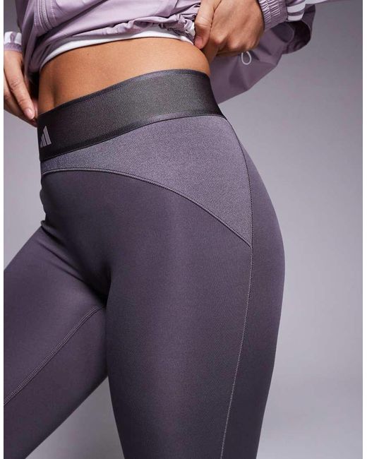 Adidas Originals Purple Adidas Training Hyperglam High Shine Full Length legging